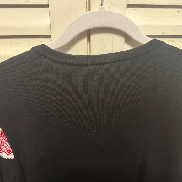 Black and Red V-Neck Fair Isle Women’s Sweater - Picture 5 of 8